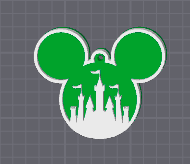 Castle Silhouette Christmas Bauble – Mickey - Inspired - Stampa3D