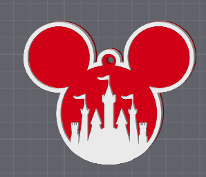 Castle Silhouette Christmas Bauble – Mickey - Inspired - Stampa3D