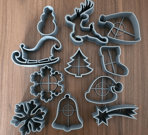 Christmas Cookie Cutter Set – 12 Festive Shapes - Stampa3D