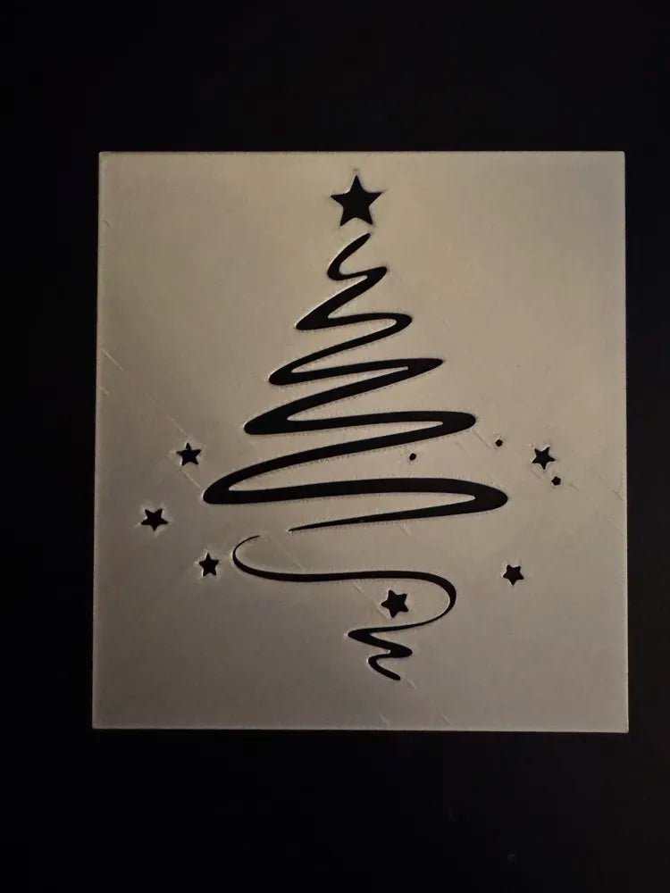 Christmas Tree Stencil – Window Snow Spray Template - Stampa3D
