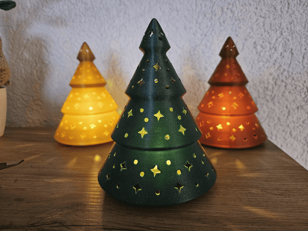 Christmas Tree Tealight – Star Glow Edition - Stampa3D
