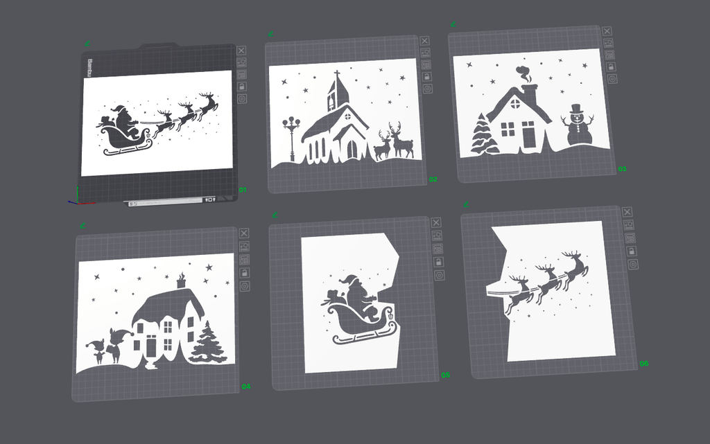 Christmas Window Spray Stencil Set – Pack of 5 - Stampa3D