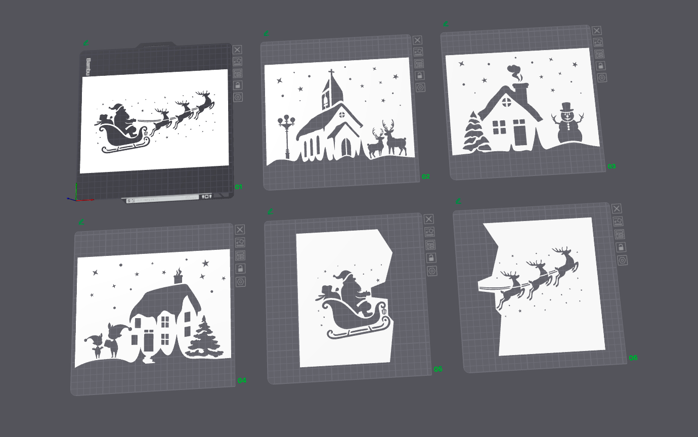 Christmas Window Spray Stencil Set – Pack of 5 - Stampa3D