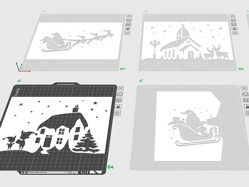 Christmas Window Spray Stencil Set – Pack of 5 - Stampa3D