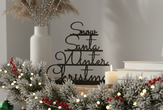 Christmas Word Tree Décor – Festive Table Display - Stampa3D