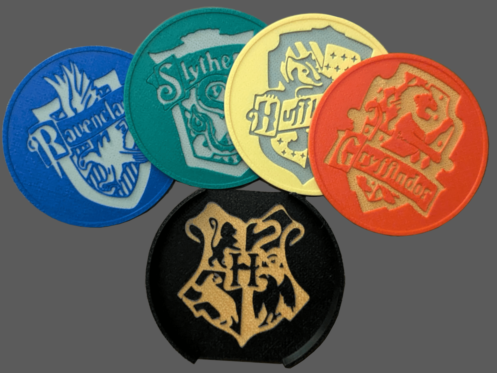 Harry Potter House Coasters – Full 6 - Piece Set - Stampa3D