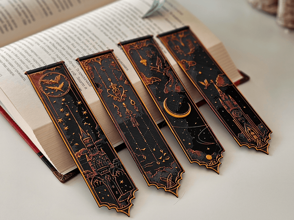 Harry Potter Inspired Gold - Etched Bookmark Set - Stampa3D
