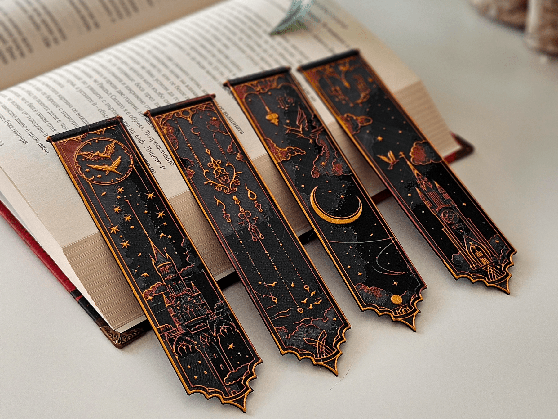 Harry Potter Inspired Gold - Etched Bookmark Set - Stampa3D