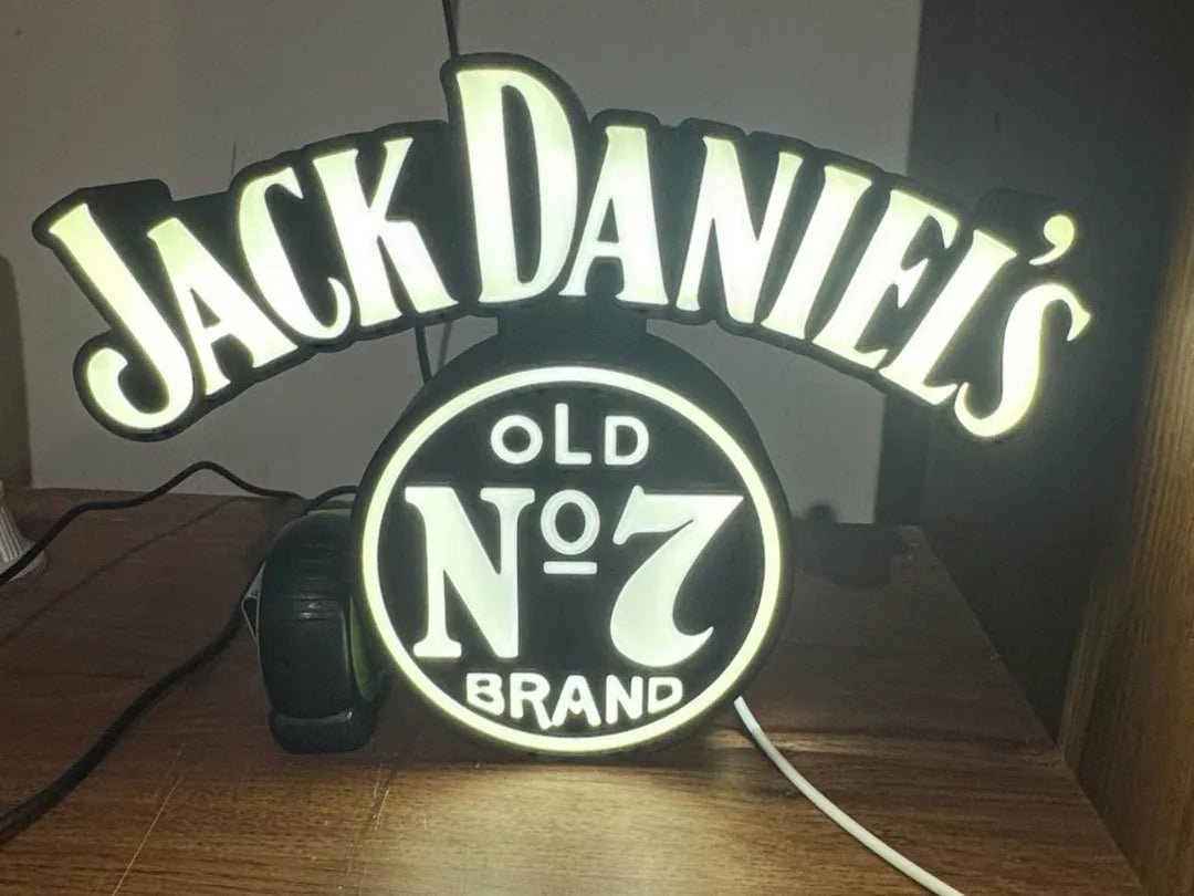Illuminated Whiskey Lightbox Sign – Old No.7 Inspired LED Display - Stampa3D