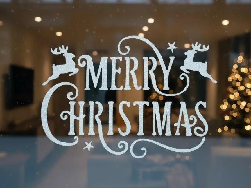 Merry Christmas Stencil – Festive Window Spray Template - Stampa3D