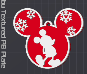 Mickey Mouse Snowflake Christmas Bauble - Stampa3D