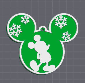 Mickey Mouse Snowflake Christmas Bauble - Stampa3D