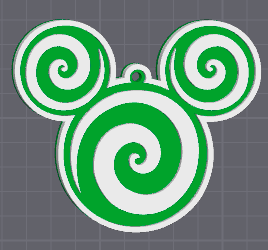 Mickey Swirl Christmas Bauble - Stampa3D