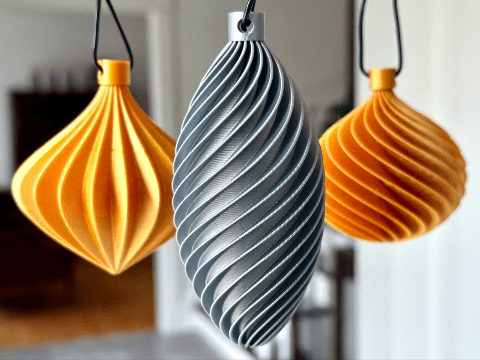 Modern Spiral Christmas Ornament Set - Stampa3D