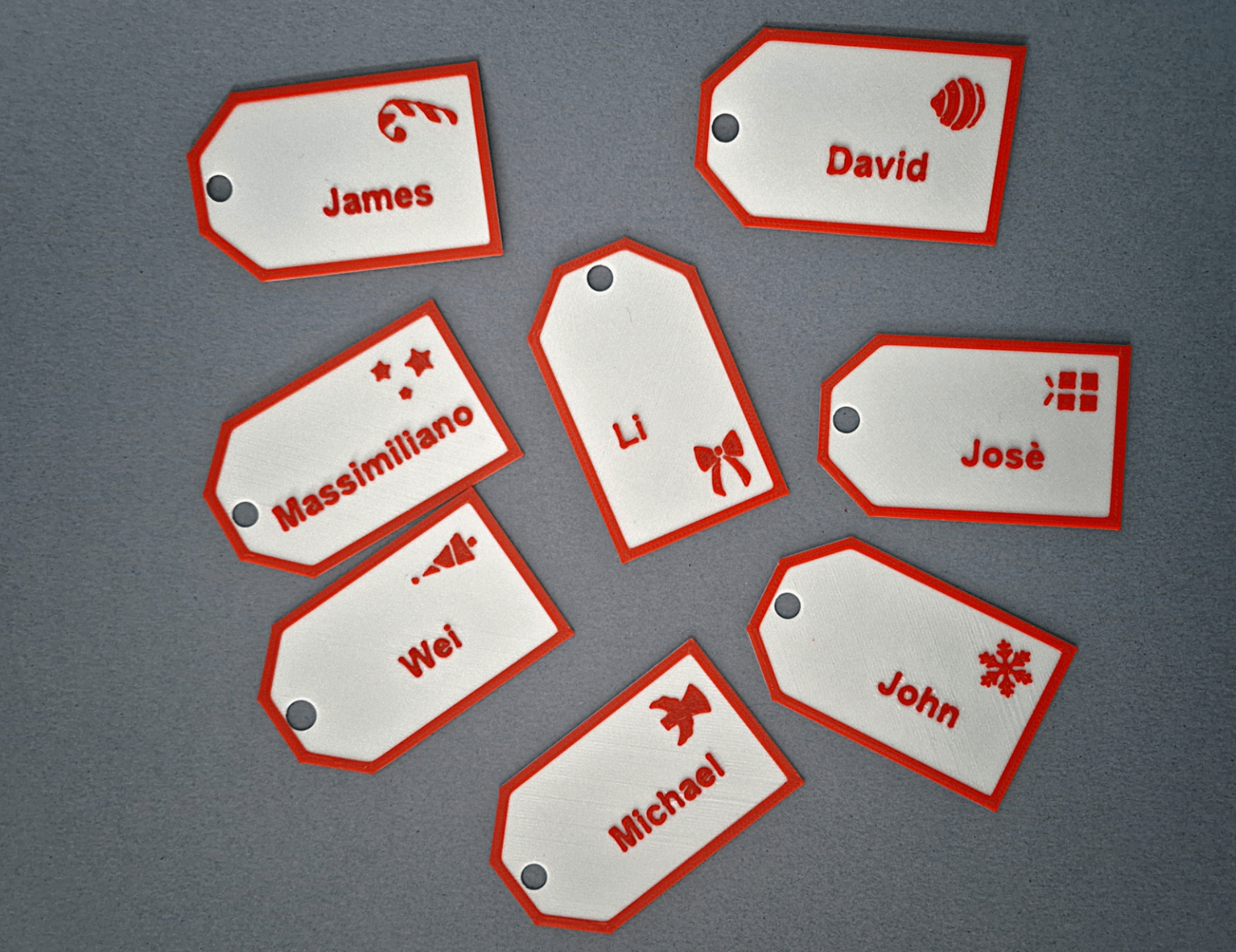 Personalised Christmas Gift Tags - Stampa3D