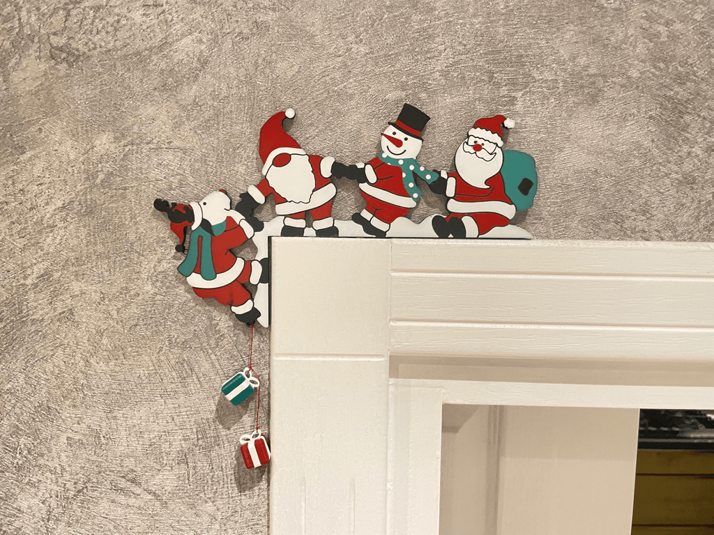 Santa & Snowman Door Frame Decoration – Hanging Gift Edition - Stampa3D