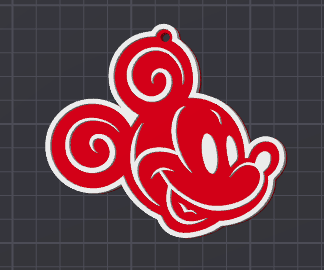 Smiling Mickey Swirl Bauble - Stampa3D