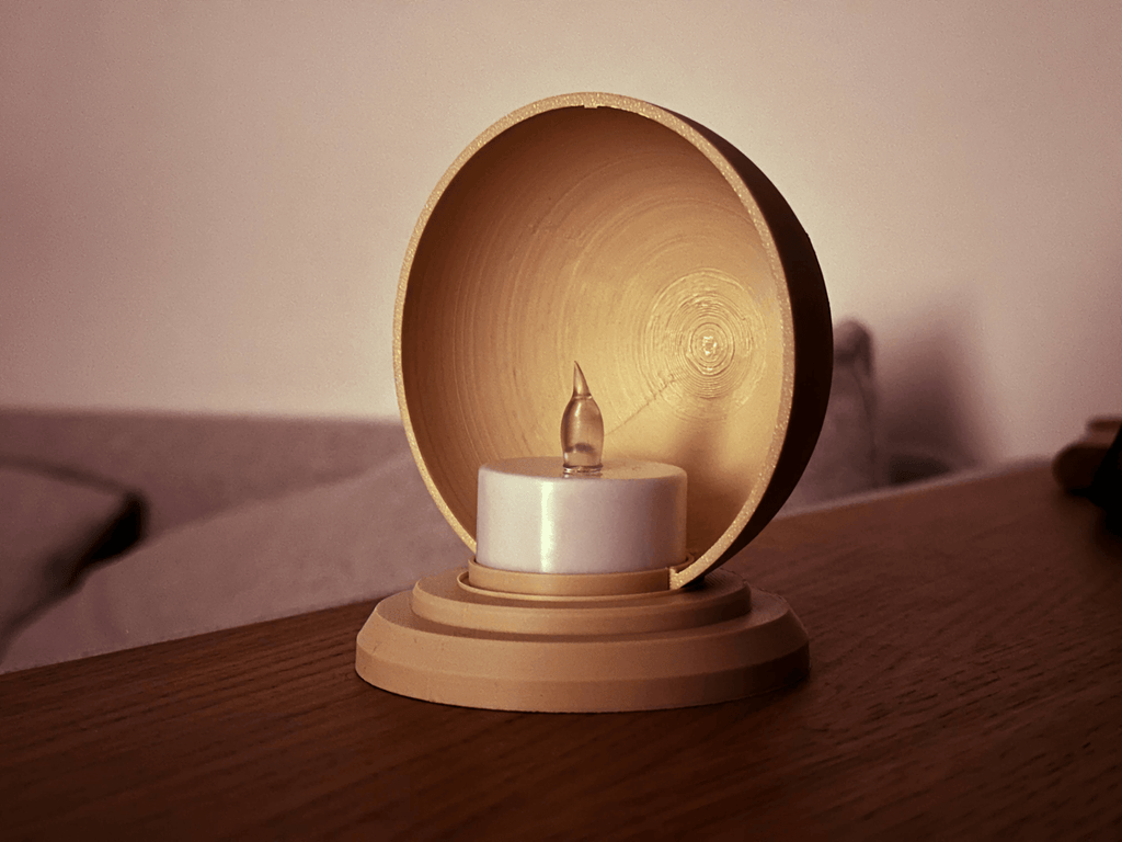 Snowglobe Tealight – Warm Christmas Glow - Stampa3D