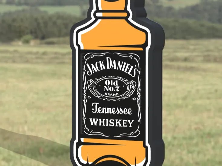 Whiskey Bottle Wall Decor – Old No.7 Inspired 3D Printed Sign - Stampa3D