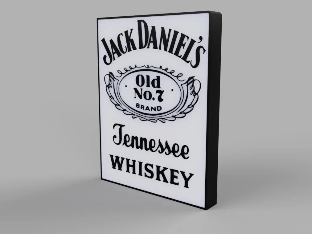 Whiskey - Inspired Lightbox Sign – Old No.7 Style Bar Décor - Stampa3D